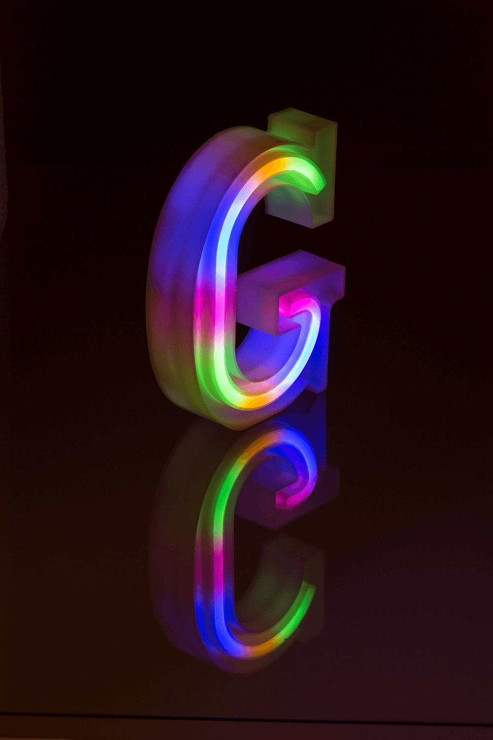 Neon Light Letter,G,  Height: 16 cm, for
