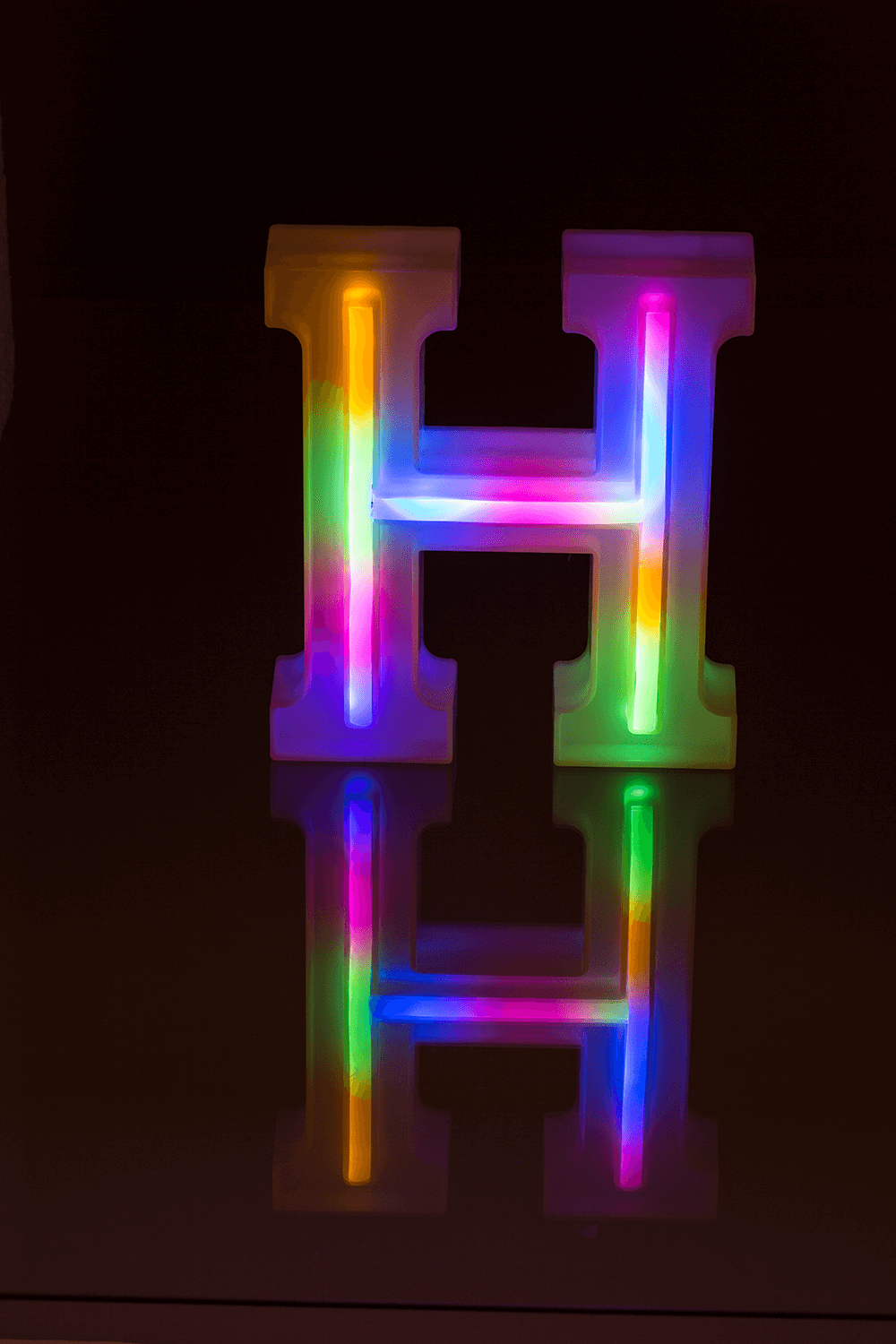 Neon Light Letter; H, Height: 16 cm, for