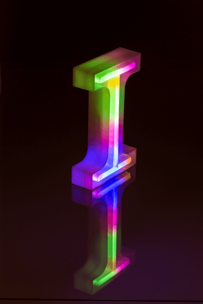 Neon Light Letter; I, Height: 16 cm, for