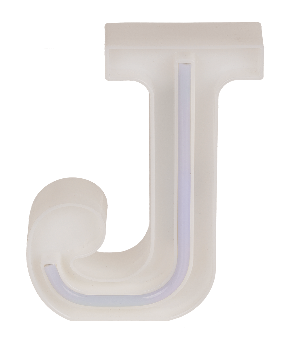 Neon Light Letter; J, Height: 16 cm, for