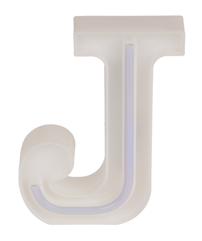 Neon Light Letter; J, Height: 16 cm, for