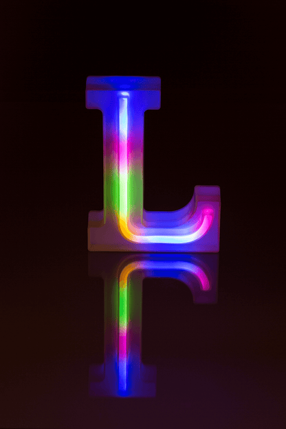 Neon Light Letter, L, Height: 16 cm, for