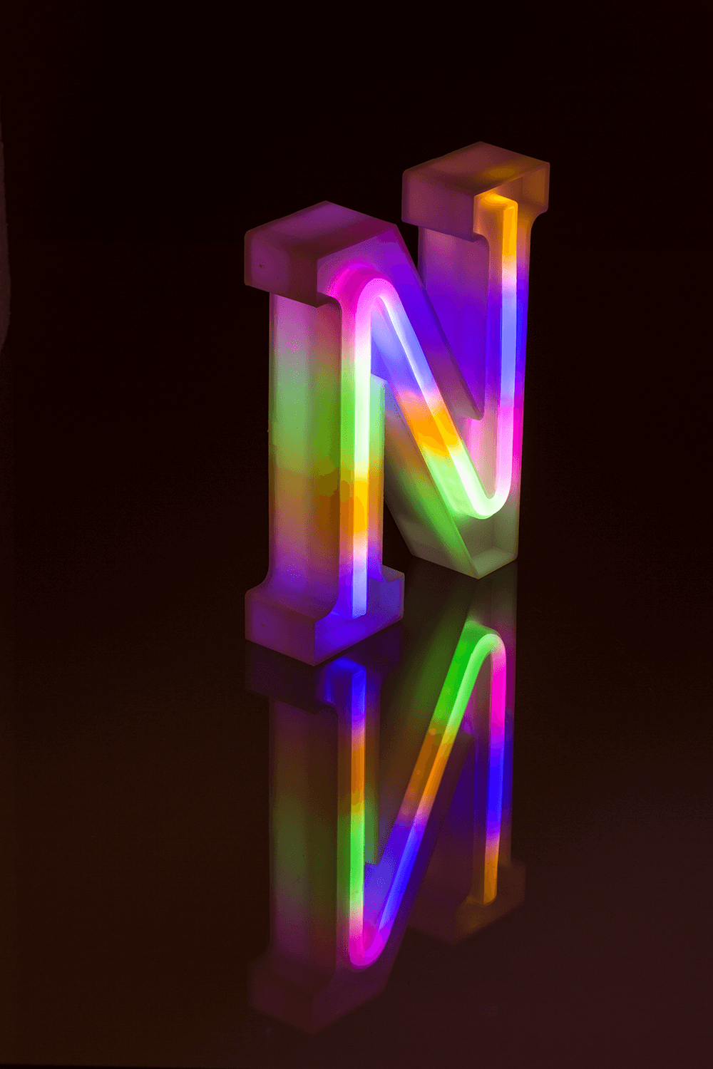 Neon Light Letter, N, Height: 16 cm, for