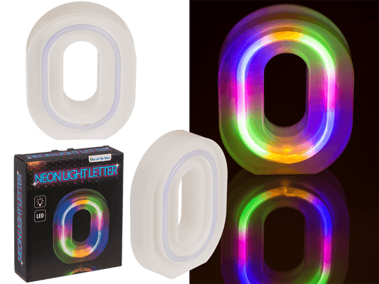 Neon Light Letter, O, Height: 16 cm, for