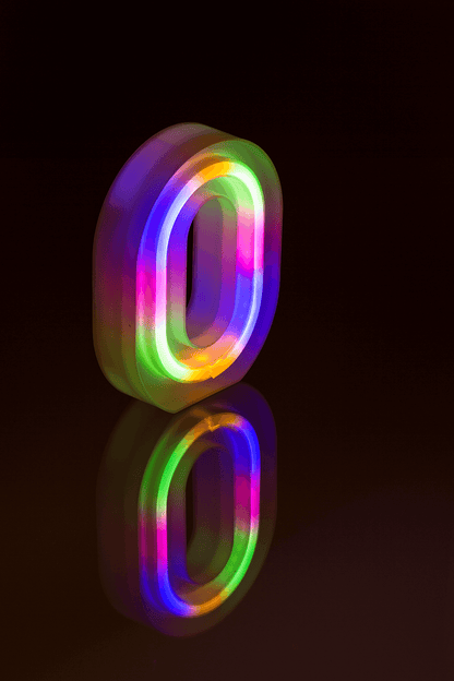 Neon Light Letter, O, Height: 16 cm, for