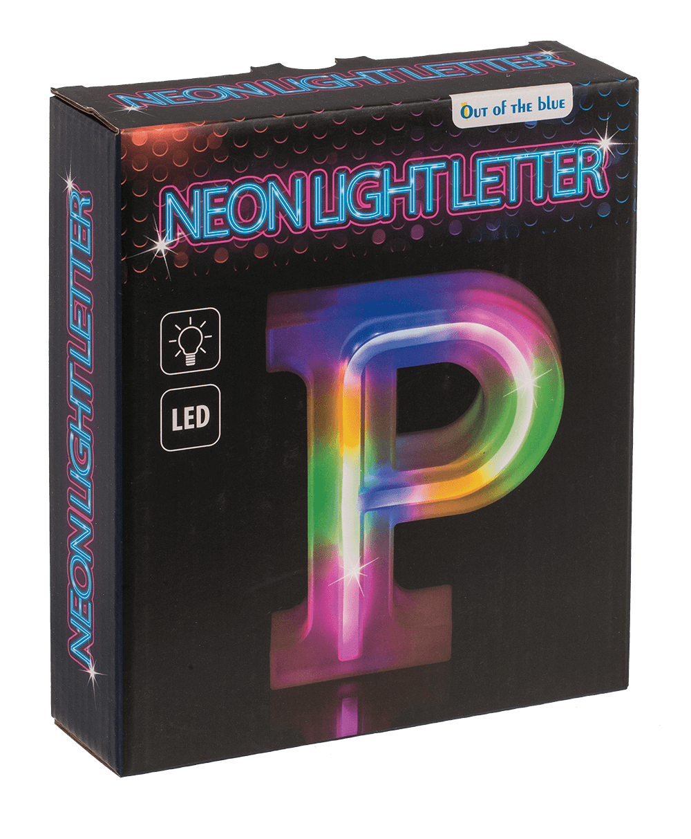 Neon Light Letter, P, Height: 16 cm, for