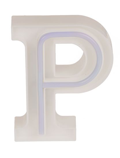 Neon Light Letter, P, Height: 16 cm, for