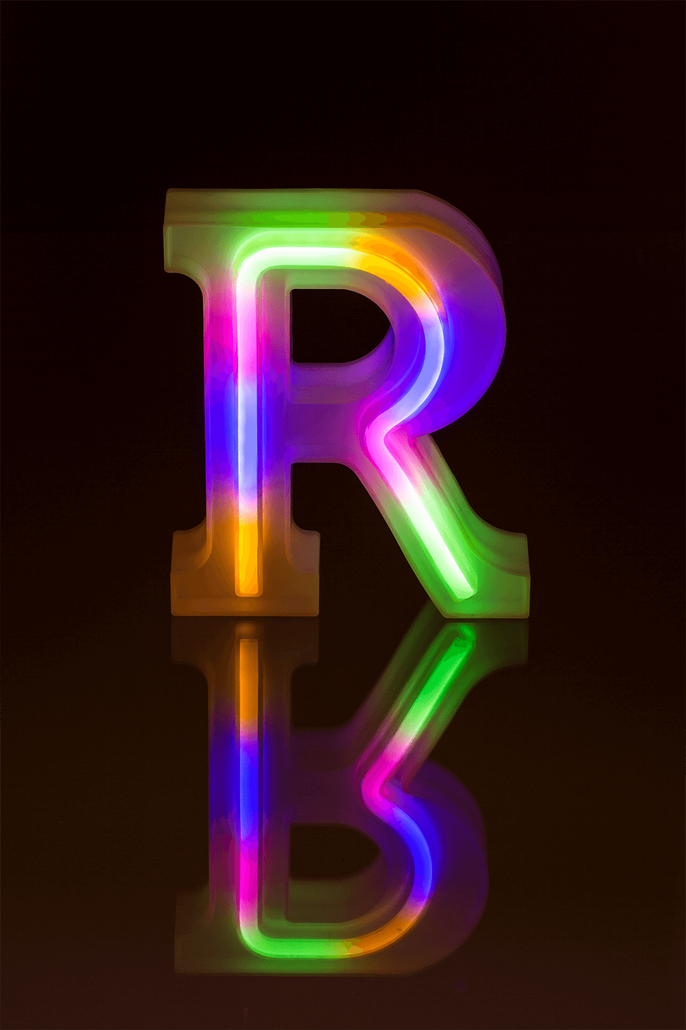 Neon Light Letter, R, Height: 16 cm, for