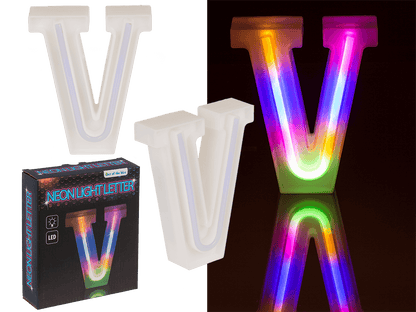 Neon Light Letter; V, Height: 16 cm, for