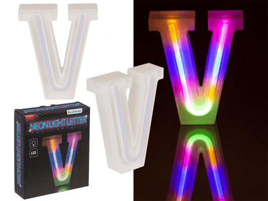 Neon Light Letter; V, Height: 16 cm, for