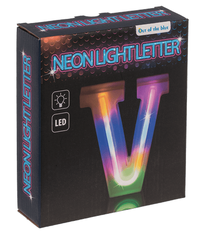 Neon Light Letter; V, Height: 16 cm, for