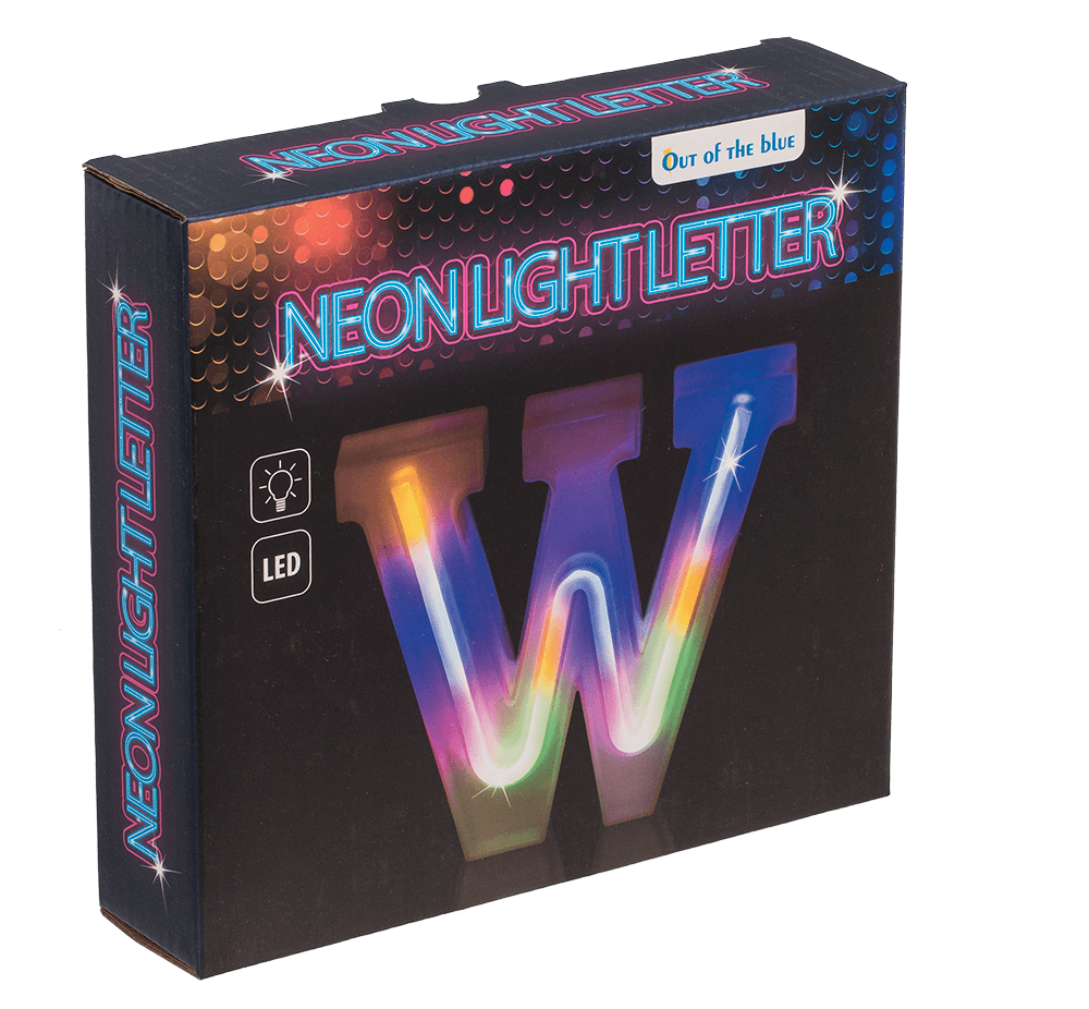 Neon Light Letter; W, Height: 16 cm, for