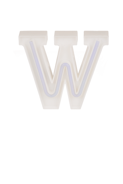 Neon Light Letter; W, Height: 16 cm, for
