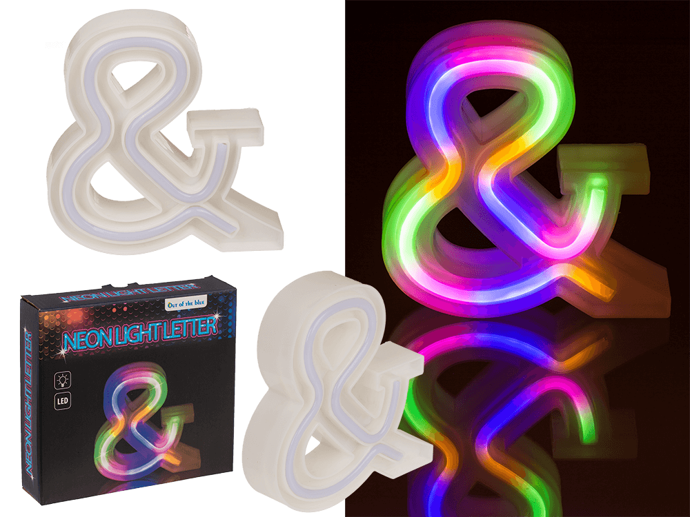 Neon Light Letter; &, Height: 16 cm, for
