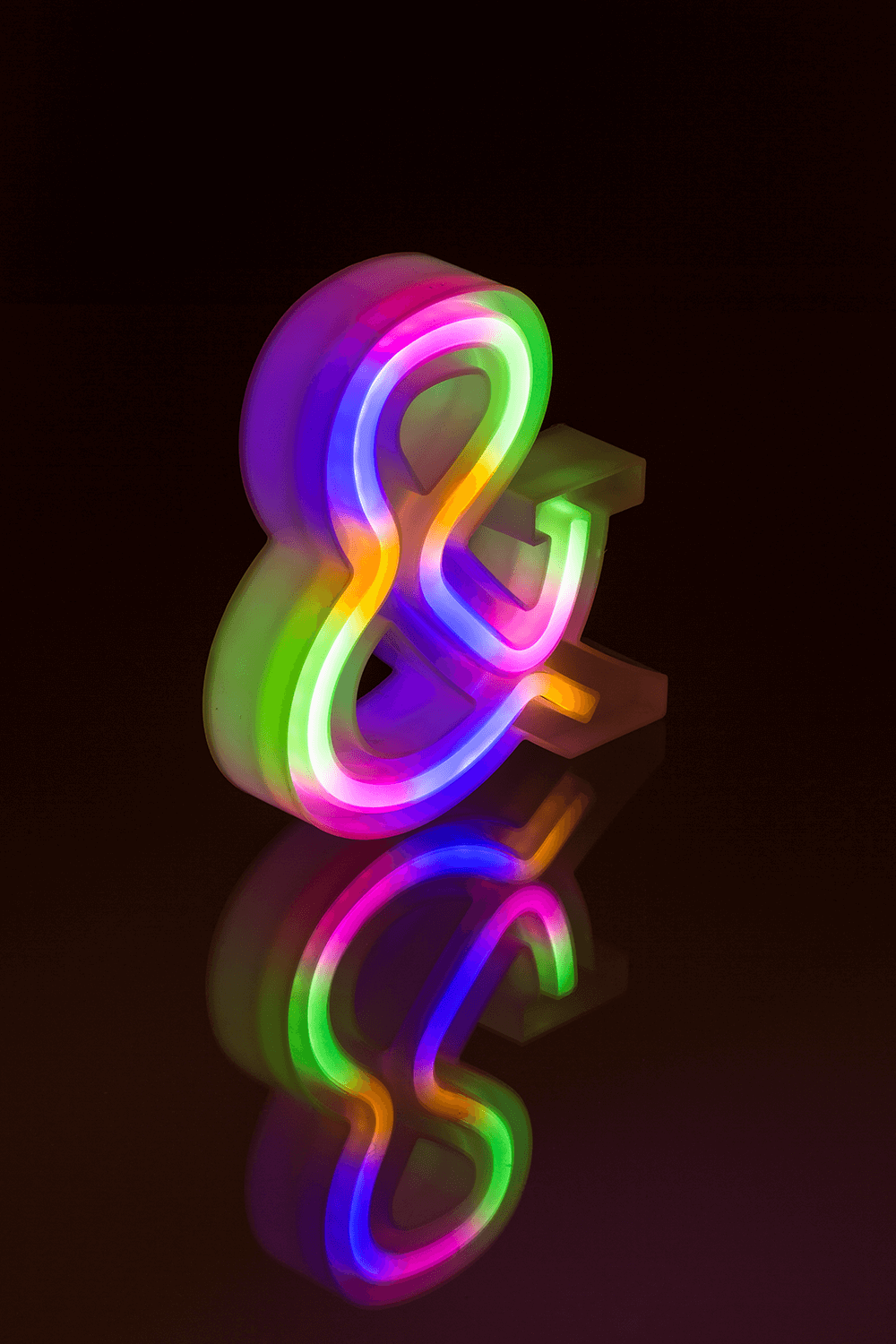 Neon Light Letter; &, Height: 16 cm, for
