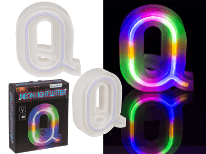 Neon Light Letter, Q, Height: 16 cm, for