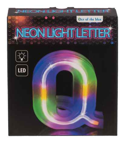 Neon Light Letter, Q, Height: 16 cm, for