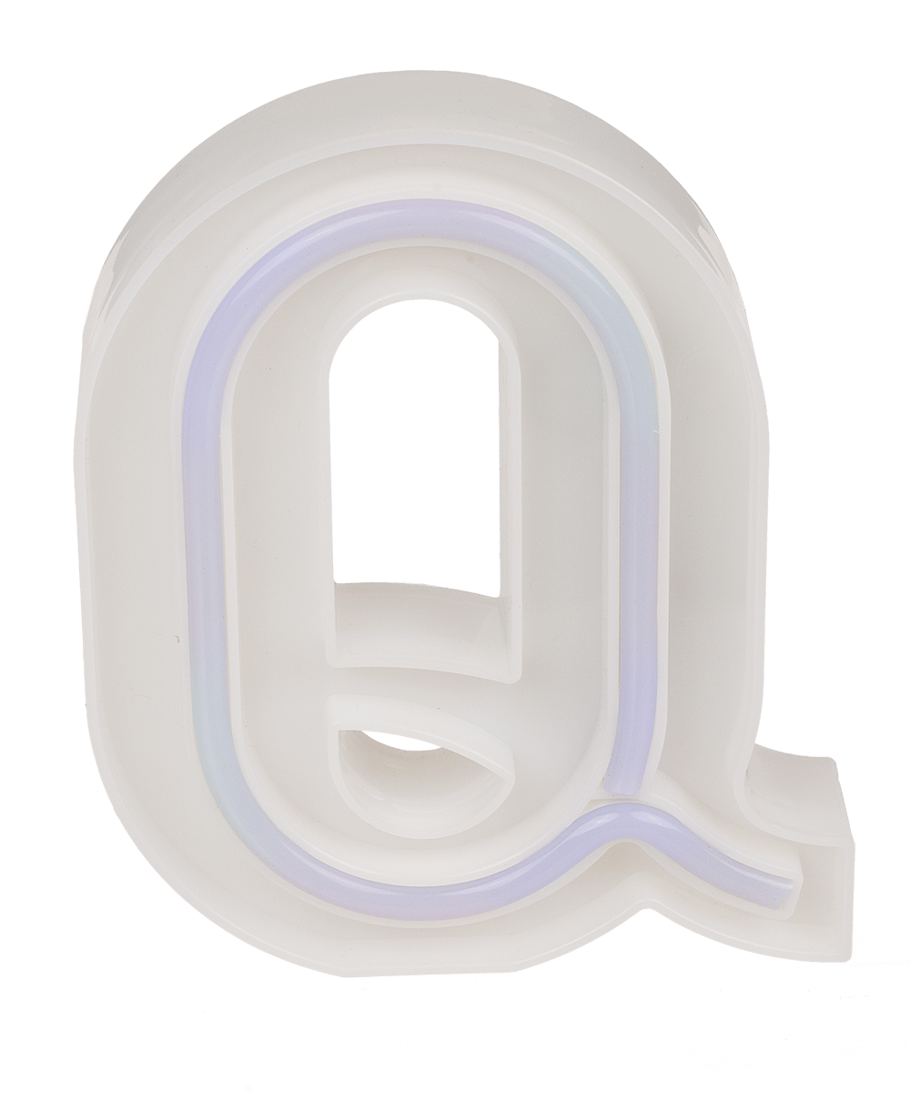 Neon Light Letter, Q, Height: 16 cm, for