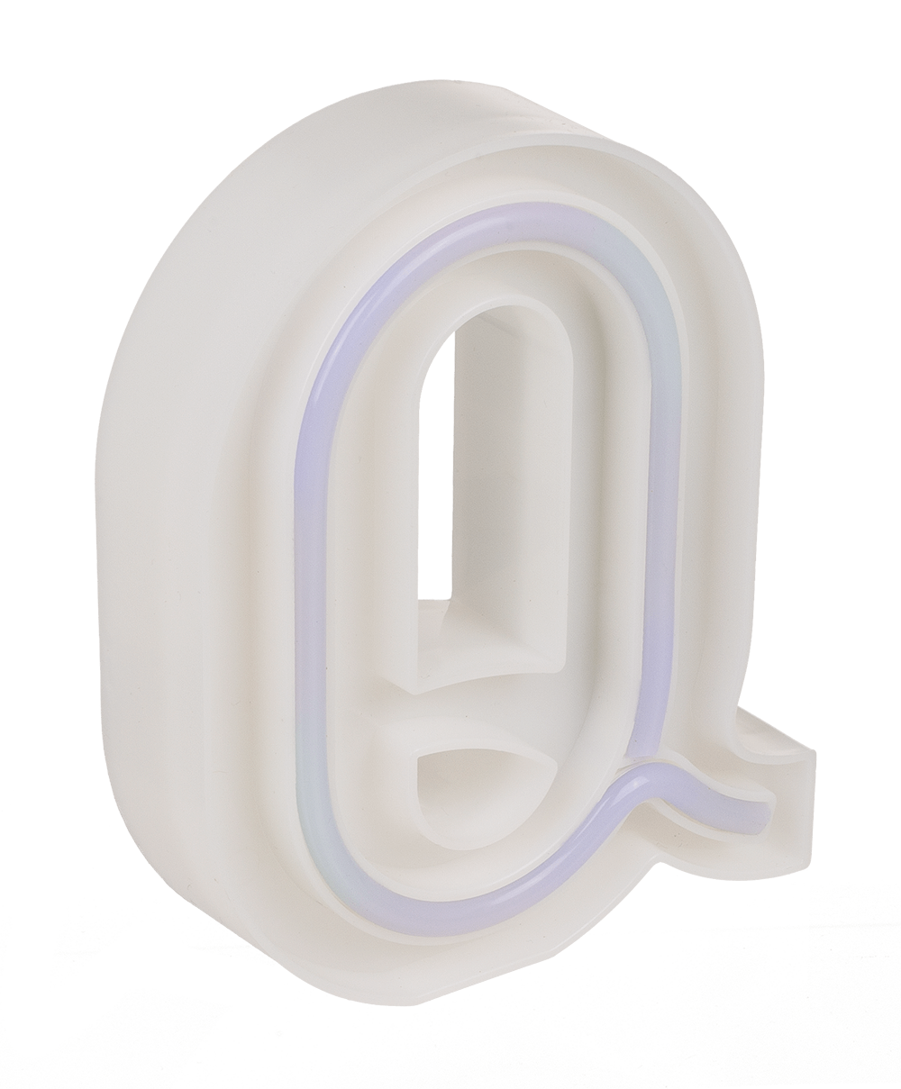 Neon Light Letter, Q, Height: 16 cm, for