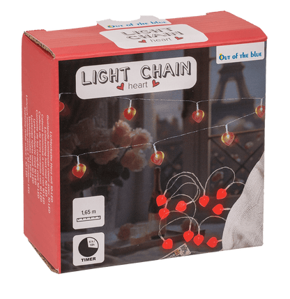 Light chain heart with 10-LED, 6/18 hour timer,