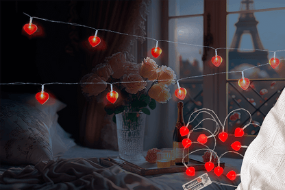 Light chain heart with 10-LED, 6/18 hour timer,