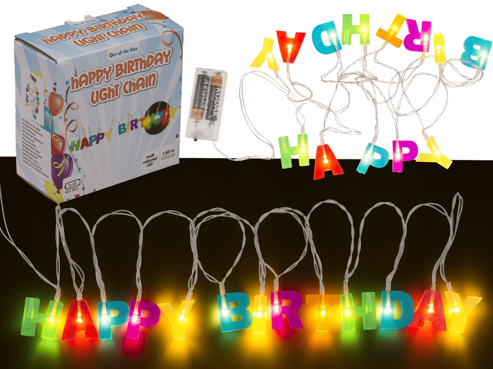 Fairy lights LED "Happy Birthday", L: 1,70 m.,