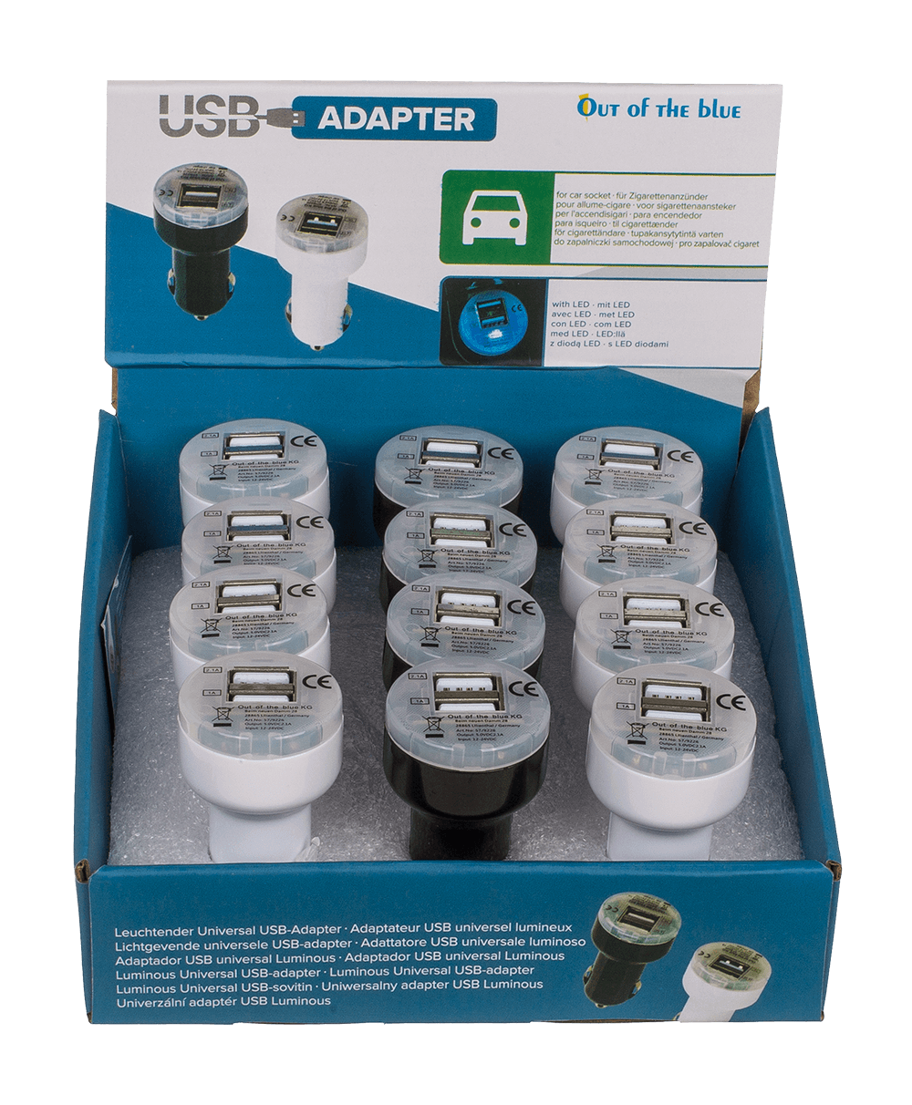 Light up universal USB adapter for car socket,