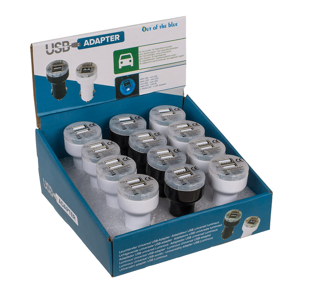 Light up universal USB adapter for car socket,