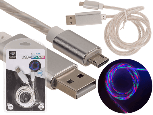 USB fast charging cable for Micro-USB, with LED,