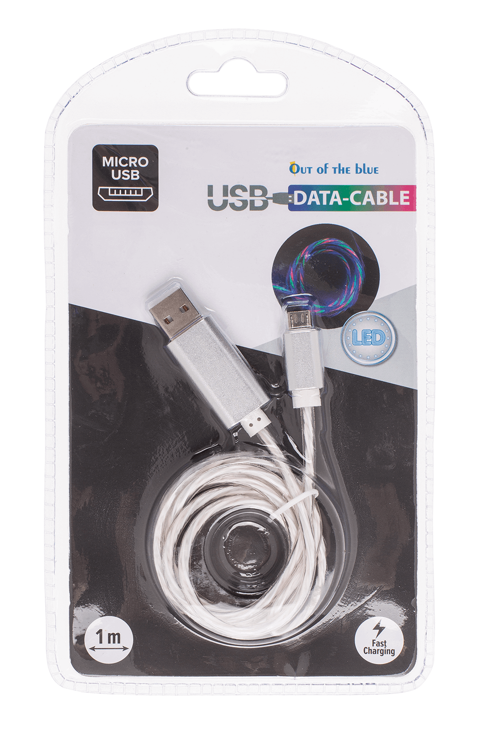 USB fast charging cable for Micro-USB, with LED,