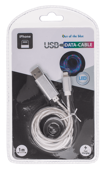 USB fast charging cable for iPhone, with LED,