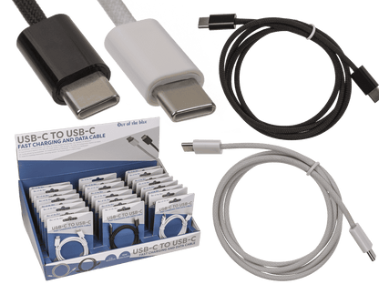 USB-C to USB-C fast charging and data cable, 1 m.,