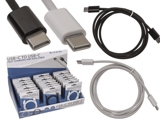 USB-C to USB-C fast charging and data cable, 1 m.,