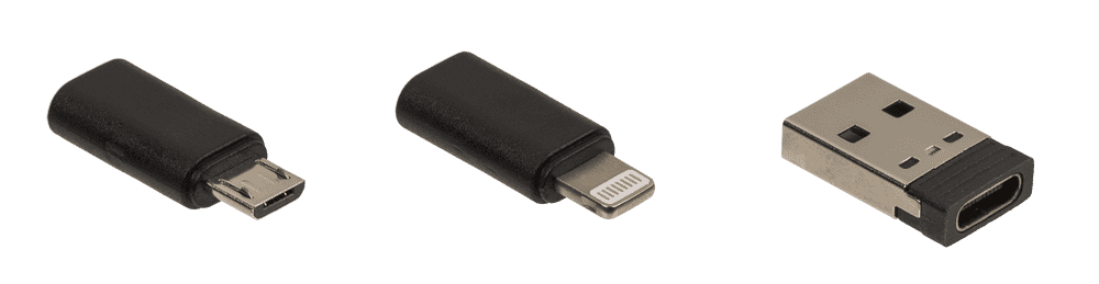 Cable travel set, adapter: USB C to USB, Lightning
