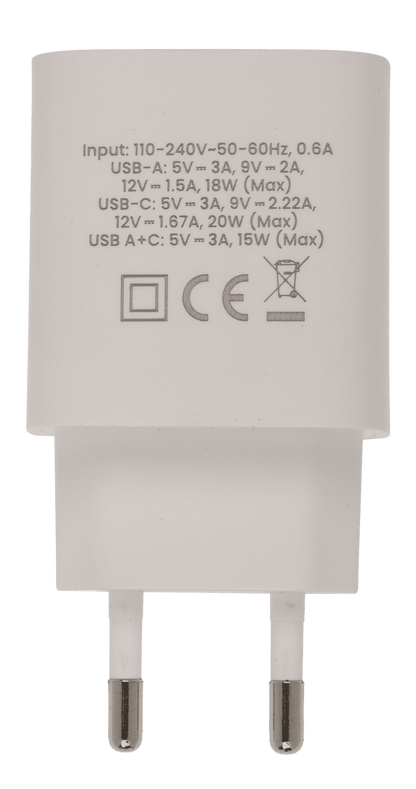 Fast charge adapter - USB A + USB C