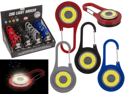 Metal snap hook with CPB-LED (incl. batteries)