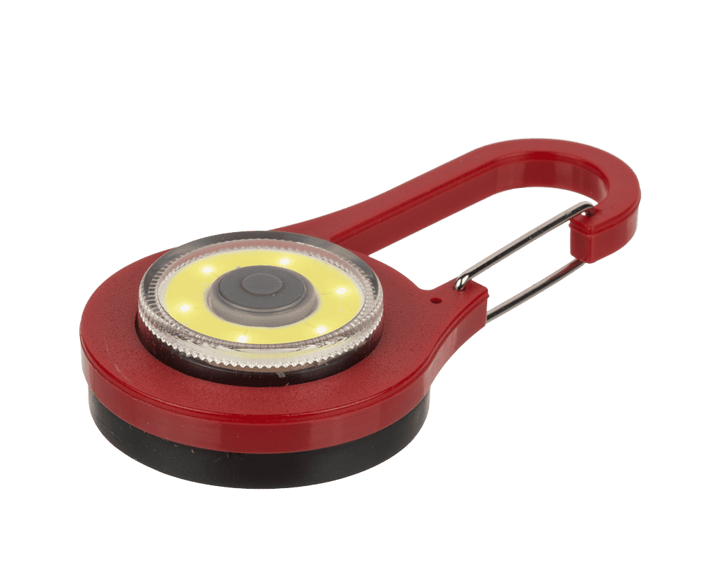 Metal snap hook with CPB-LED (incl. batteries)
