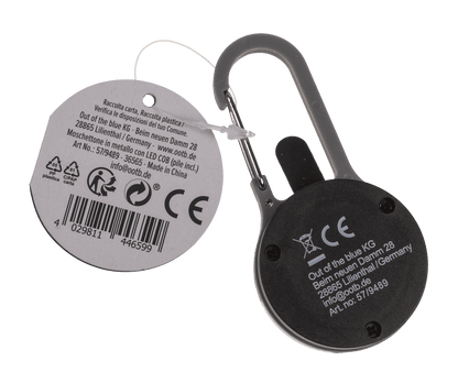 Metal snap hook with CPB-LED (incl. batteries)