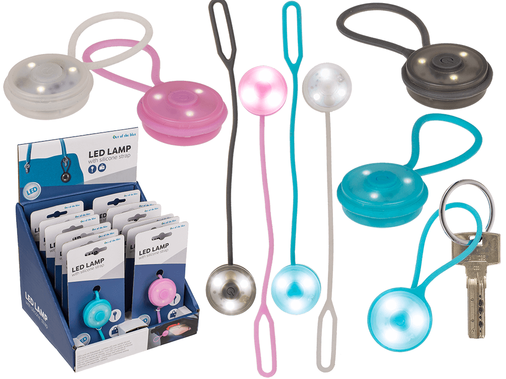 LED Lamp with silicone strap, ca. 8 cm,
