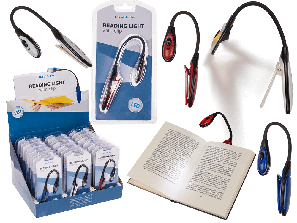 Reading lamp with 2 LED (incl. batteries),