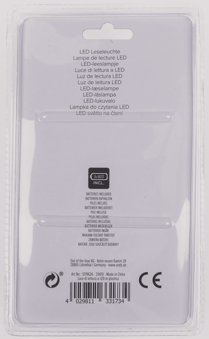 Reading light with 2 LED (incl. batteries) ,