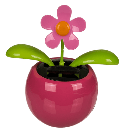 Movable flowers & insects in plastic pot with,