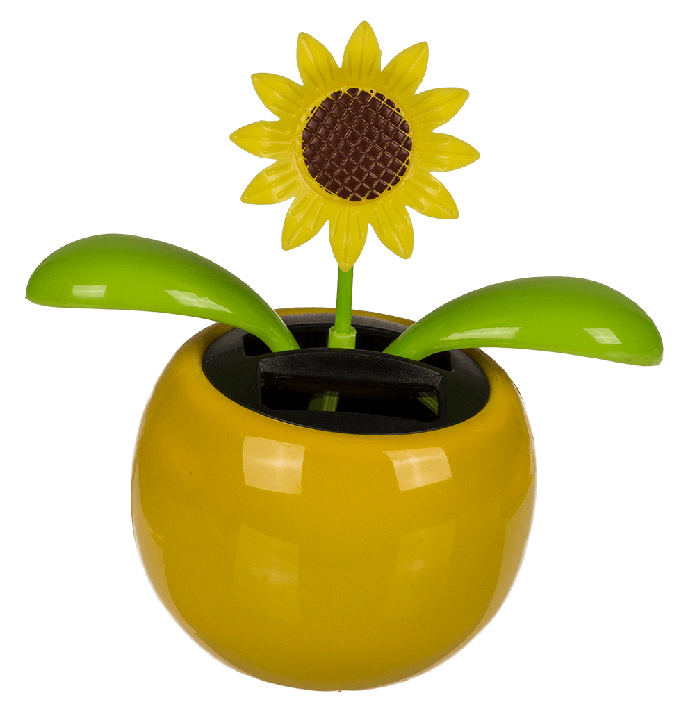 Movable flowers & insects in plastic pot with,