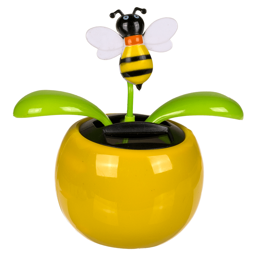Movable flowers & insects in plastic pot with,