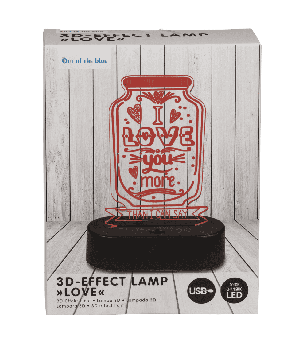 3D-Lamp, Love, ca. 20 cm, with USB-cable