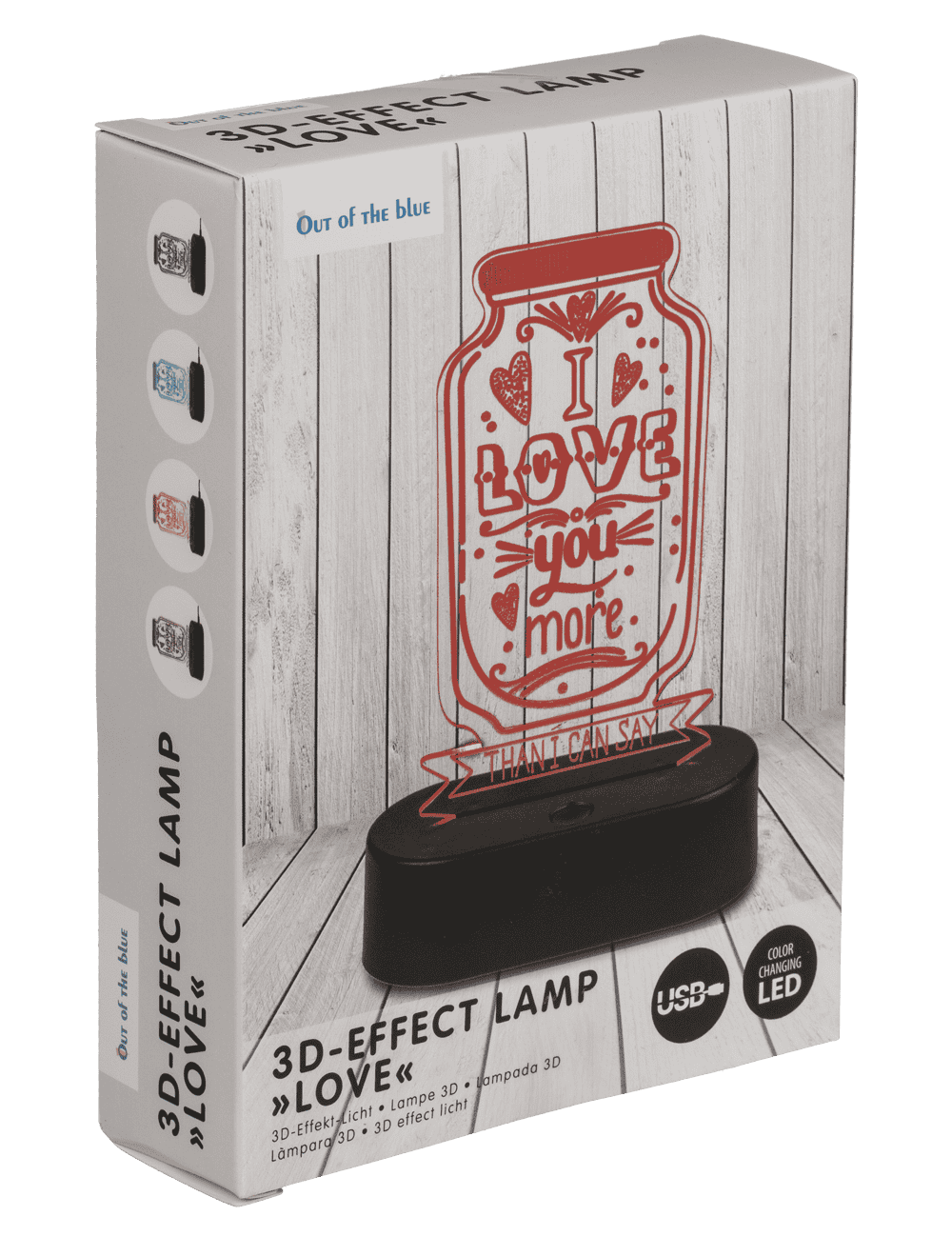 3D-Lamp, Love, ca. 20 cm, with USB-cable