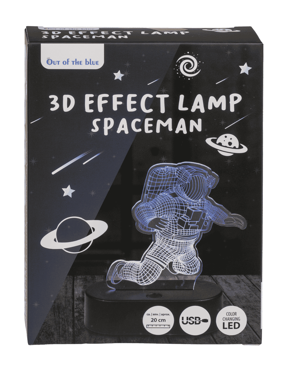 3D-Lamp, Spaceman, ca. 20 cm, with USB-cable