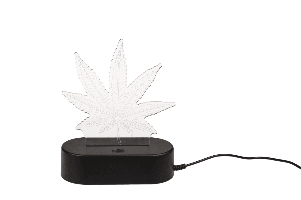 3D-Lamp, Cannabis Leaf, 16 cm, with USB-cable
