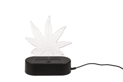 3D-Lamp, Cannabis Leaf, 16 cm, with USB-cable