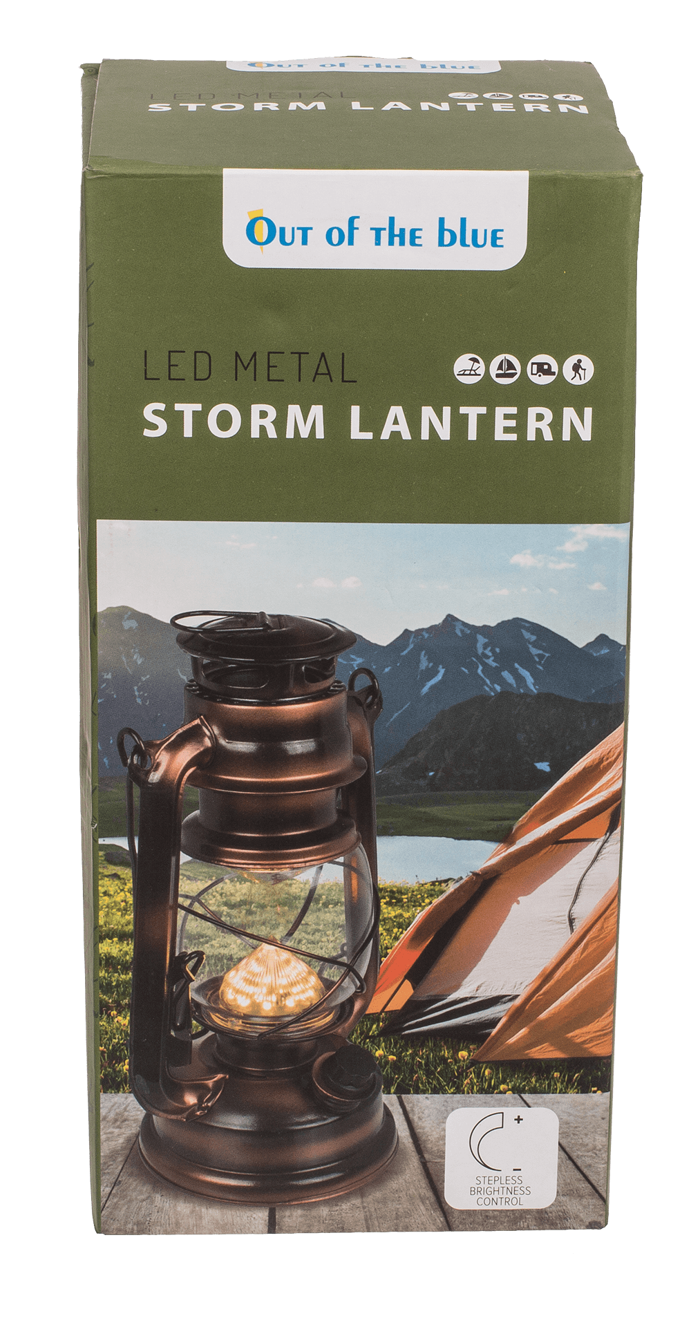 LED metal storm lantern, 15 x 25 cm, for 2 x